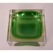 Cuenco Sommerso grande de cristal verde de Murano Flavio Poli, Italia, años 70