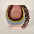 Jarrón texturizado de cristal lila de Murano 'Sommerso' atribuido a Mandruzzato
