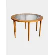 Mesa de comedor danesa redonda de 6 patas, años 70