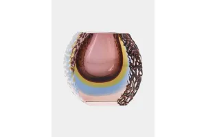 Jarrón texturizado de cristal lila de Murano 'Sommerso' atribuido a Mandruzzato
